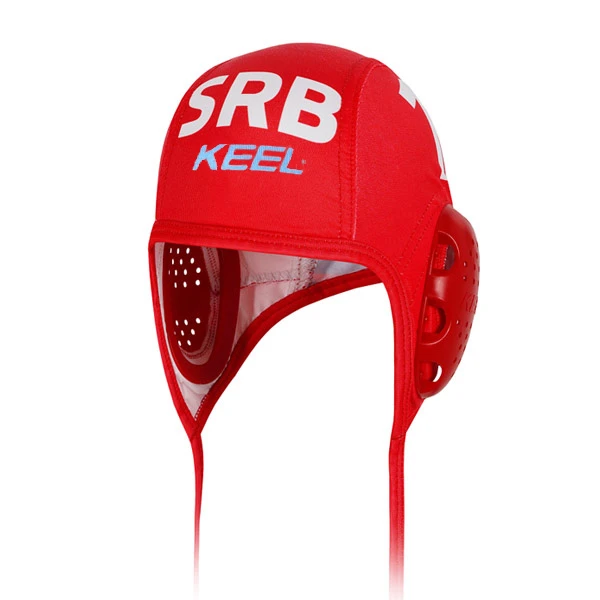 RED WATER POLO CAP OF NATIONAL TEAM OF SERBIA WITH NUMBER-1