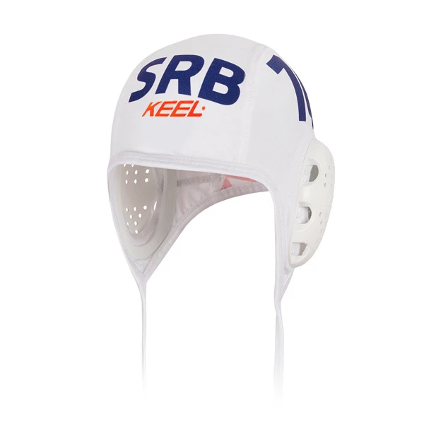 WHITE WATERPOLO CAP SERBIA WITH NUMBER-1