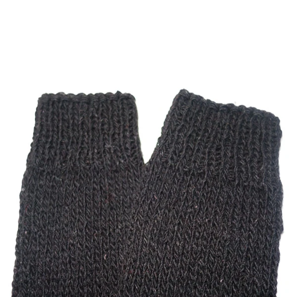 Wool socks - black, hand knitted, unisex-2