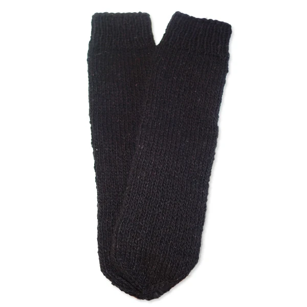 Wool socks - black, hand knitted, unisex-1