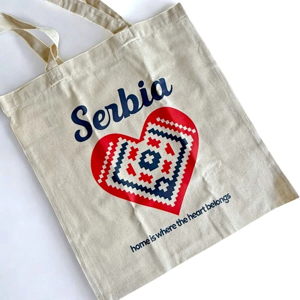 Serbia tote bag with heart and Home is where the heart is text-2