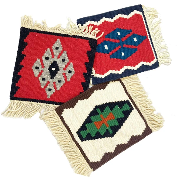 KILIM - hand-woven with ethnic motifs 20x20 cm-1