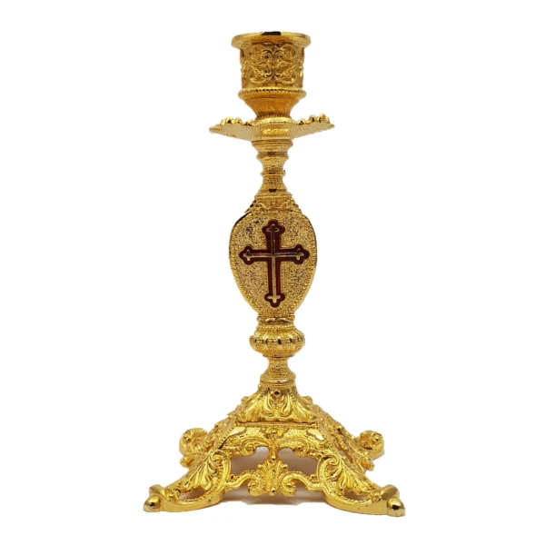 METAL CANDLE STAND GILT-1