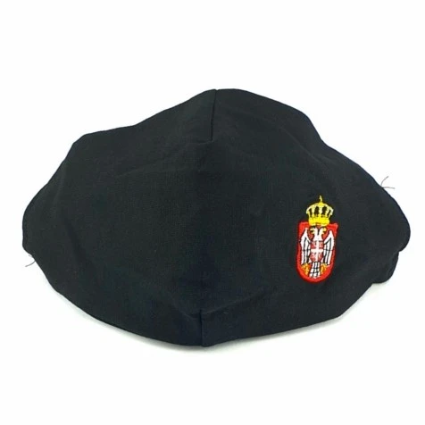 Crna Maska Srbija, crveno beli Grb,ukrasne Korona Maske,corona-3