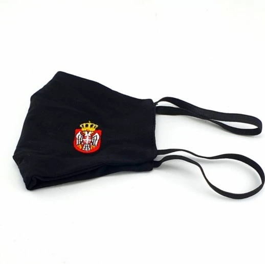 Face mask Serbia, black, red white coat of arms,decorative face mask,Corona-2