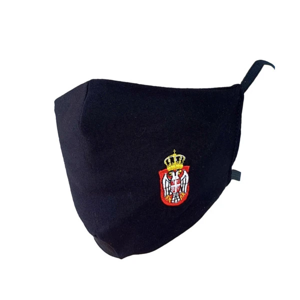 Crna Maska Srbija, crveno beli Grb,ukrasne Korona Maske,corona-1