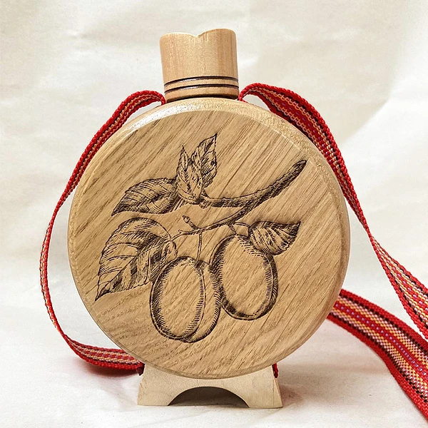 WOODEN FLASK 0,1L Plum -1