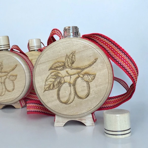 WOODEN FLASK 0,1L Plum -2