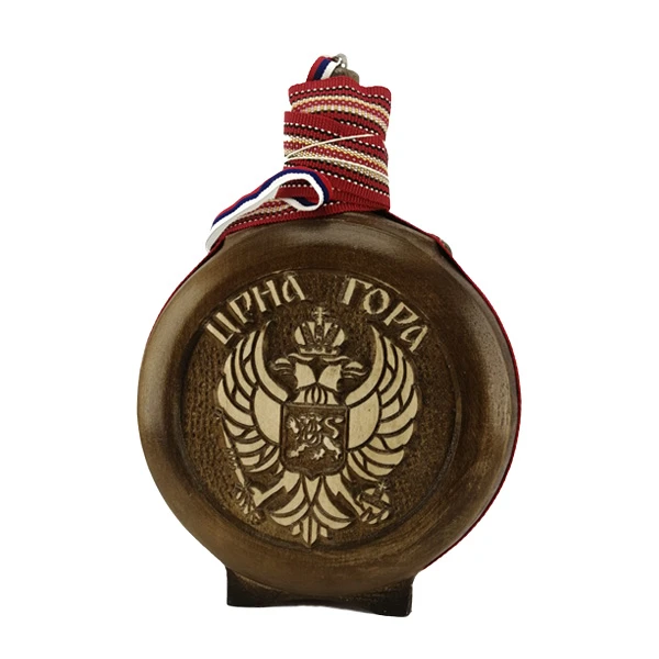 WOODEN FLASK, 0.7l, CRNA GORA, handmade brandy canteen, buklija-1