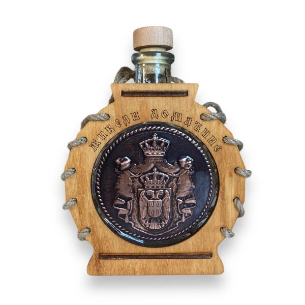 Čutura za rakiju, pertlana - Grb Srbije, 0.7L Staklena-1