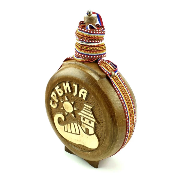 WOODEN FLASK 0.7l, OPANAK, brandy canteen, buklija-3