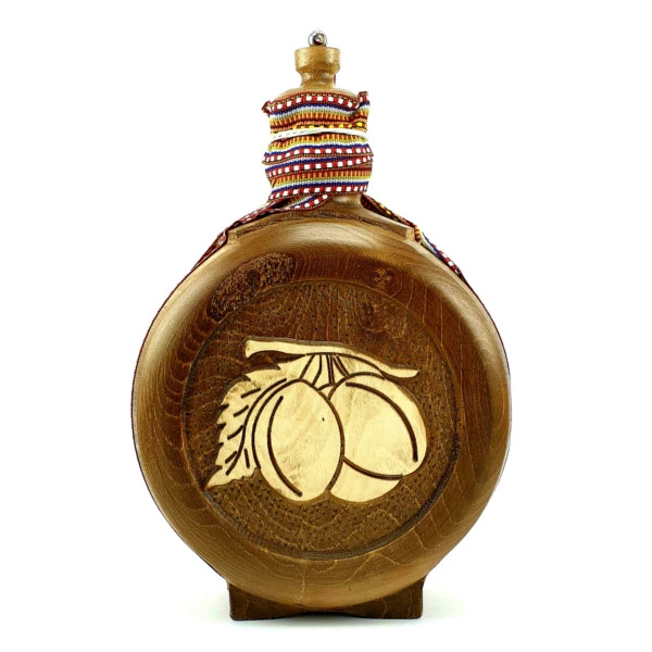 WOODEN FLASK 0.7l, PLUM, sljiva, brandy canteen, buklija-1