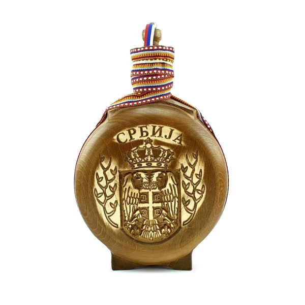 WOODEN FLASK 0.7l, SV. JOVAN KRSTITELJ, brandy canteen, buklija-3