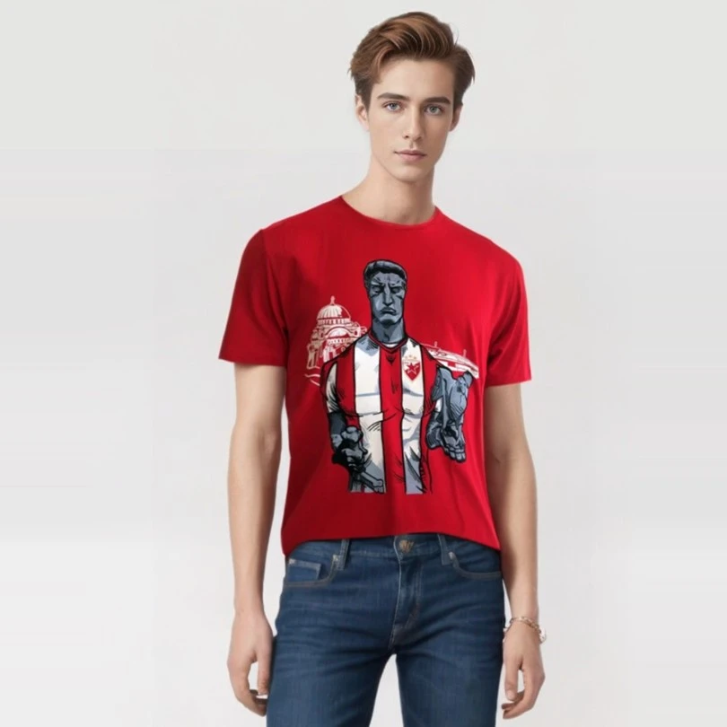 Kids T-Shirt FC Red Star Belgrade ,red color,monuments-2
