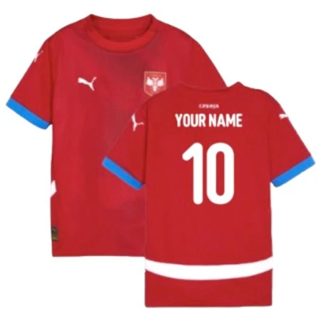 CHILDREN'S JERSEY OF THE FOOTBALL REPRESENTATION OF SERBIA, EURO 2024 - PUMA, RED, WITH PRINT-1