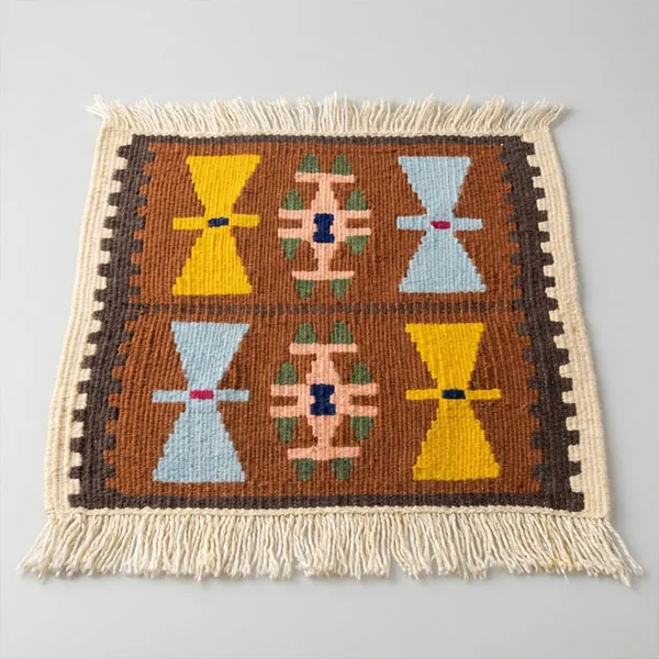 Wool kilim dark color with curkalo motif for wall and table decor-2