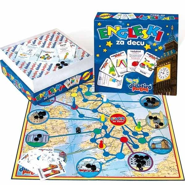English Language Learning Board Game featuring Great Britain Map and Illustrated Cards-1
