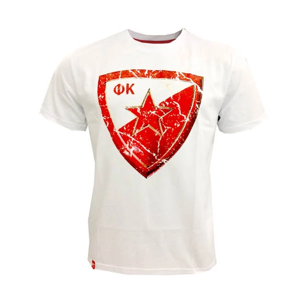 FC RED STAR WHITE T-SHIRT RETRO CREST-1