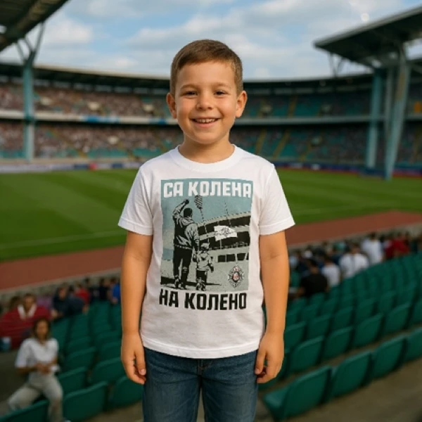 FK PARTIZAN CHILDREN'S T-SHIRT FROM KNEE TO KNEE WHITE 2-6-1