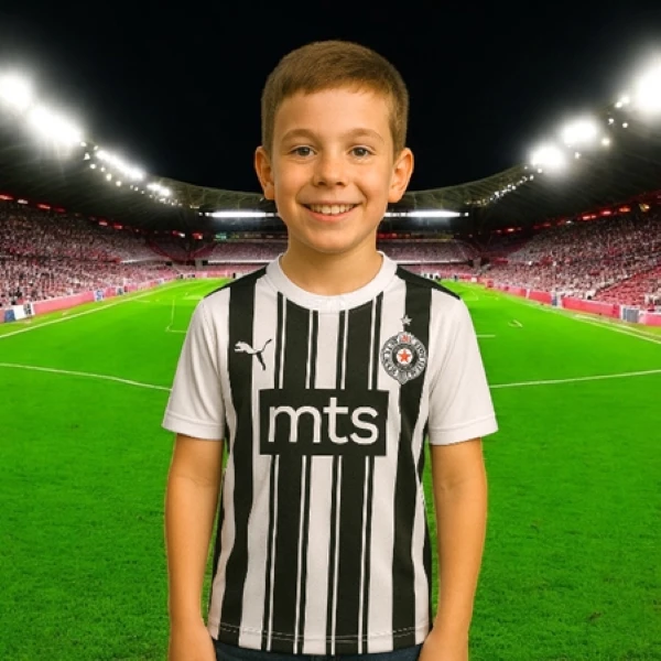FC PARTIZAN KIDS PUMA BLACK-WHITE JERSEY-1