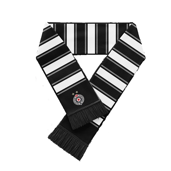 FC PARTIZAN SCARF - BLACK AND WHITE-1