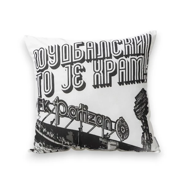 FK PARTIZAN UKRASNI JASTUK FUDBALSKI TO JE HRAM 40X40-1