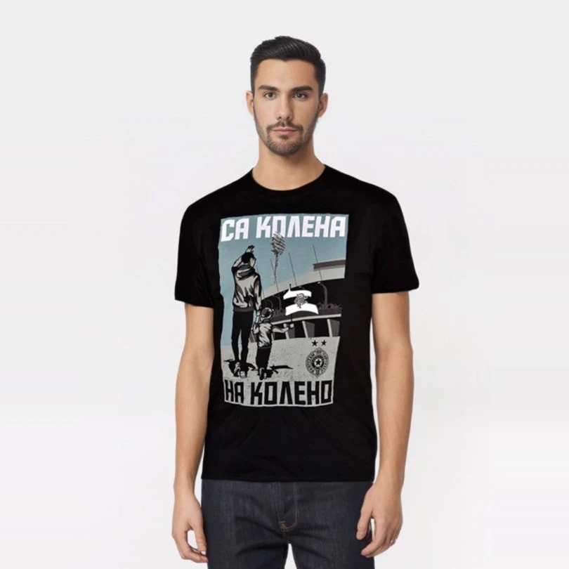 T-Shirt Partizan Belgrade FC, black color, father and son I Serbianshop.com-2