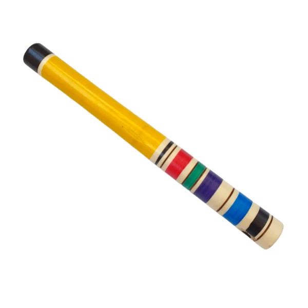 WOODEN FLUTE, RED / YELLOW (Flutes from Serbia)-2