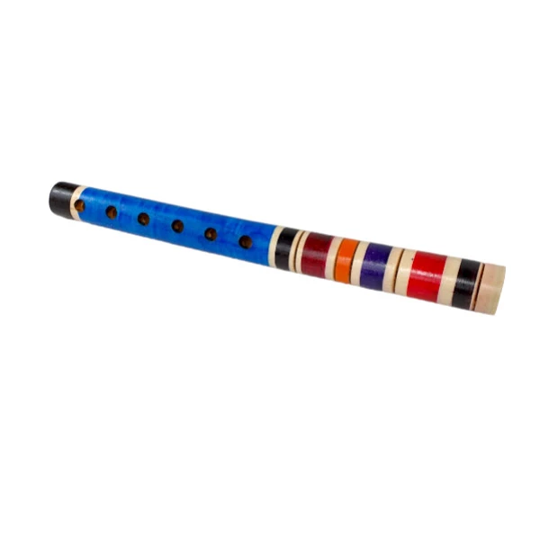 WOODEN FLUTE FROM SERBIA (BLUE COLOUR)-2