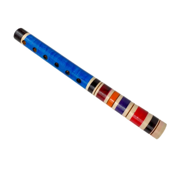 WOODEN FLUTE FROM SERBIA (BLUE COLOUR)-1