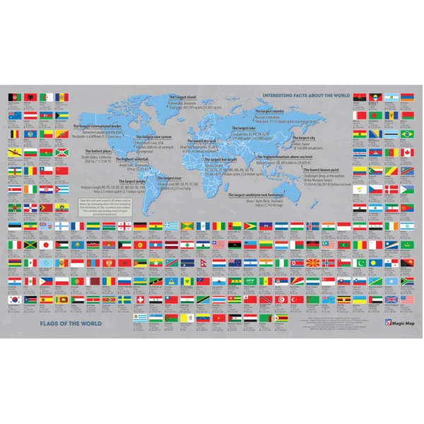 Greb-Greb Mapa Svet, Scratchcard, World, 500x300mm-4