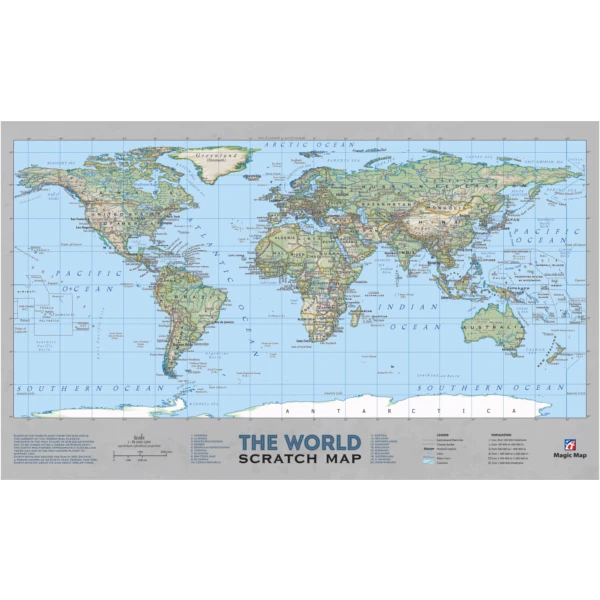 Greb-Greb Mapa Svet, Scratchcard, World, 500x300mm-3