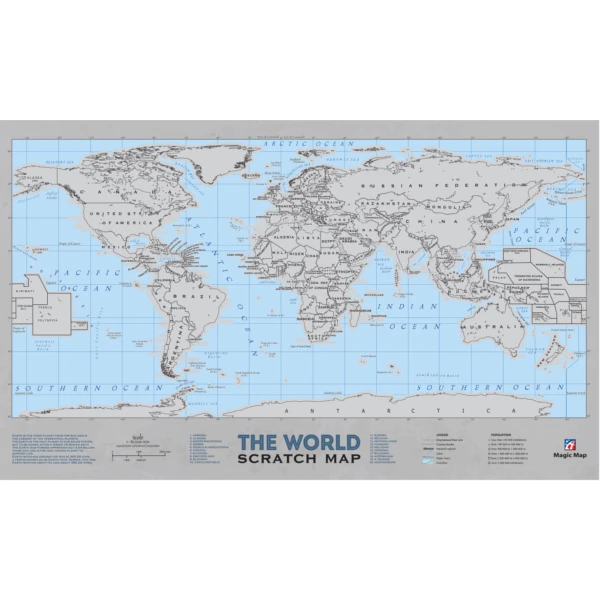 Greb-Greb Mapa Svet, Scratchcard, World, 500x300mm-2