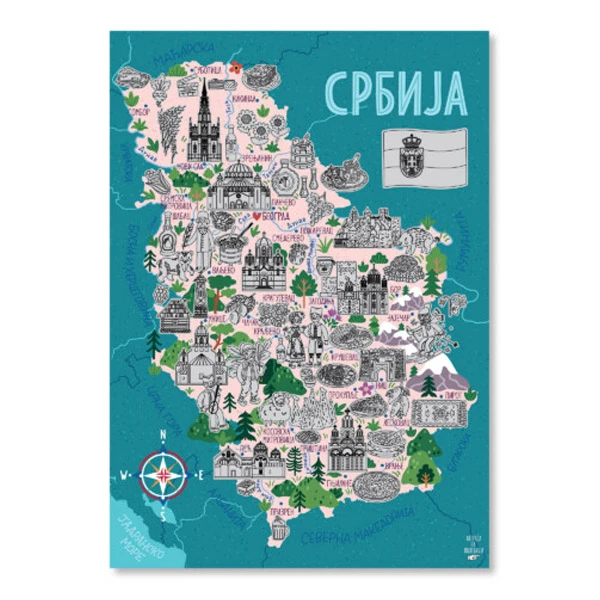 GREB-GREB PICTOGRAPHIC MAP OF SERBIA IN Cyrillic-2