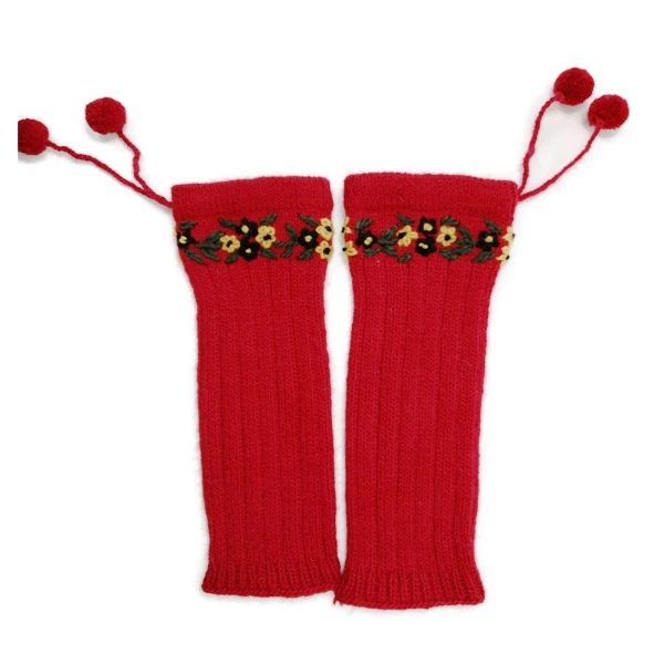 FOOT HEATERS RED- Floral Embroidery Sirogojno-1