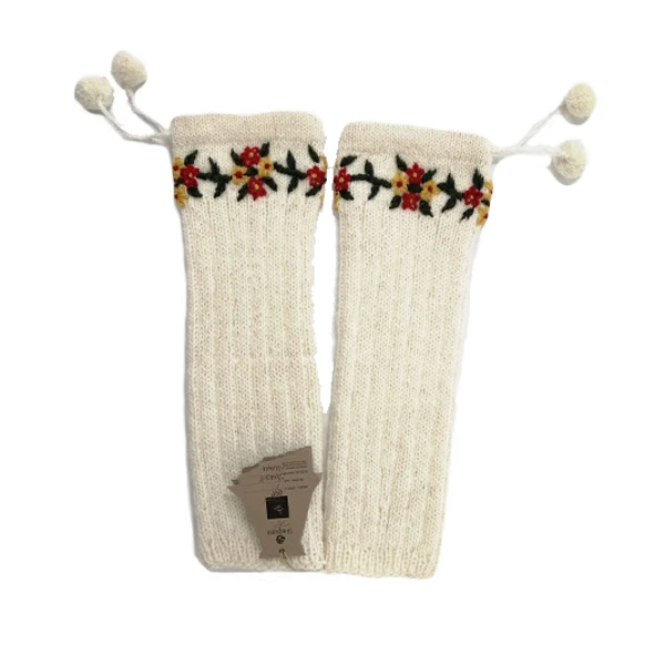 FOOT HEATERS BEIGE- Floral Embroidery Sirogojno-1