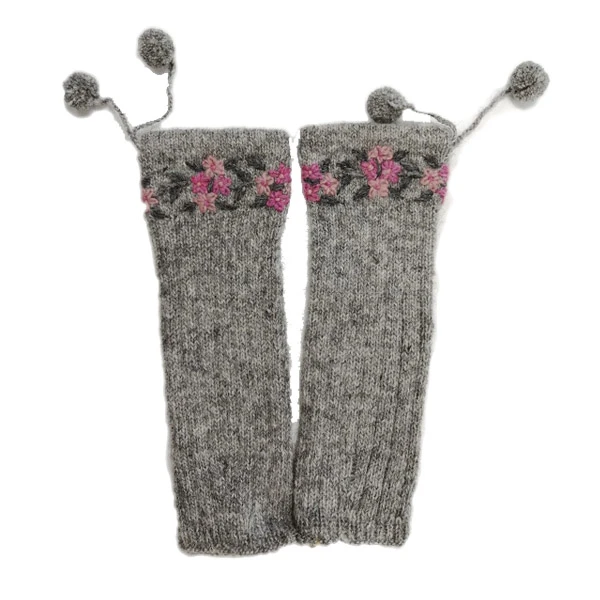 FOOT HEATERS GRAY- Floral Embroidery Sirogojno-1