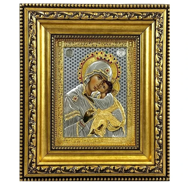 Icon of the Blessed Virgin Mary 42x36 cm with 24K gold-gilded-1