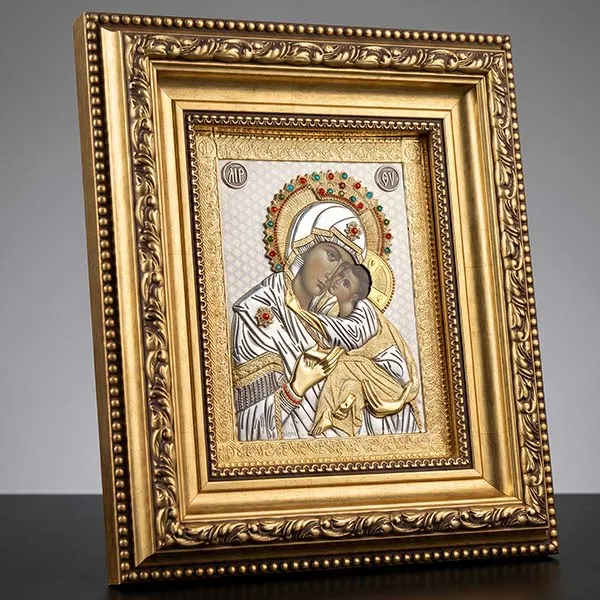 Blessed Virgin Mary 24k Gold Icon - Maica Domnului - Mutter Gottes - Presveta Bogorodica - Orthodox Icon Germany Romania - SerbianShop-3