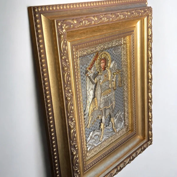 Saint Archangel Michael icon 42x36 cm with 24K gold-gilded-4