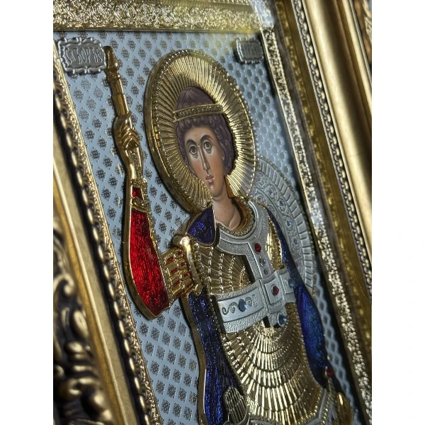 Metalna foto ikona Sveti Georgije Djurdjic 42x36 cm - Slavska ikona-3