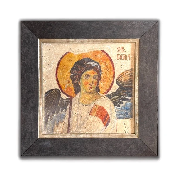 ICON ON STONE WHITE ANGEL IN A FRAME-1