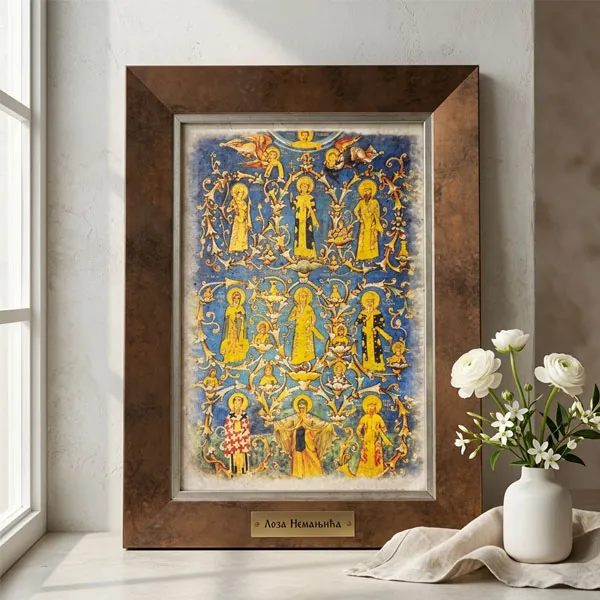 Icon of the Nemanjić Dynasty printed on natural stone measuring 27x37 cm-2