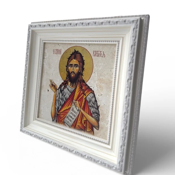 Ikona na kamenu - Sveti Jovan Krstitelj 30x30 cm-3