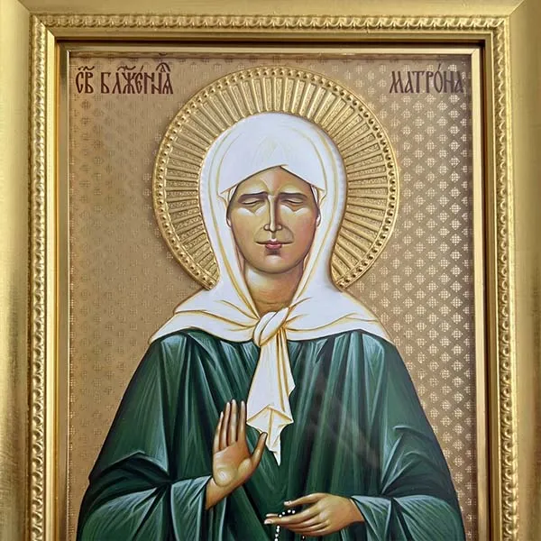Velika slavska ikona Sveta Matrona Moskovska na drvetu 41x33 cm sa pozlatom-2