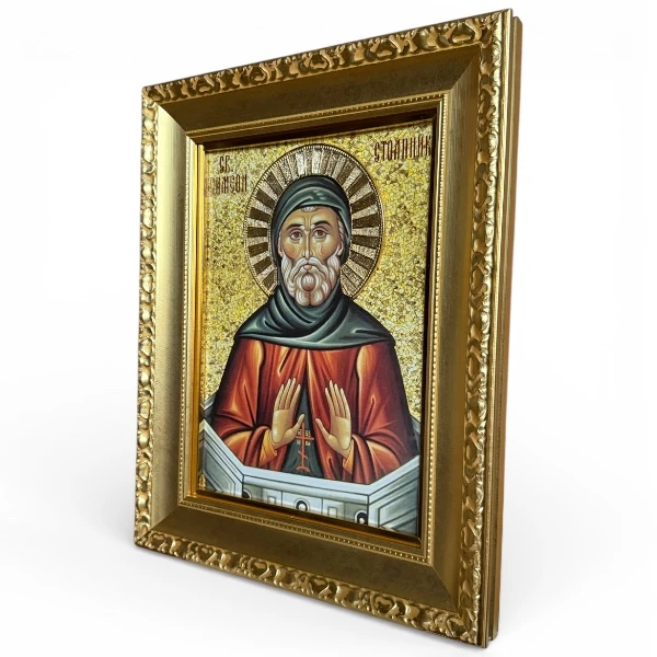 Ikona Svetog Simeona Stolpnika 41x33 cm - pozlaćena-3