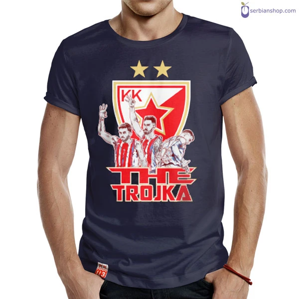 KK RED STAR BELGRADE T-SHIRT THE TROJKA – DARK BLUE-2