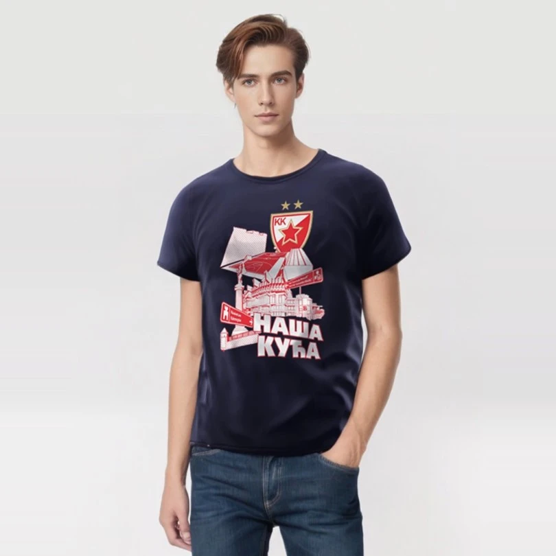 BC RED STAR T-SHIRT OUR HOME NAVY BLUE-1