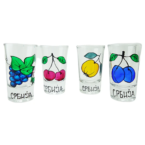 Set of painted glasses on a board-3