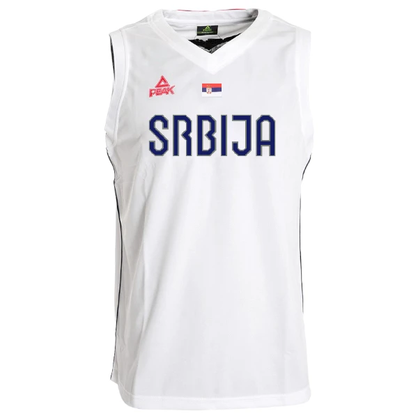 BASKETBALL JERSEY SHORTS SERBIA WHITE MEN S PEAK 2022